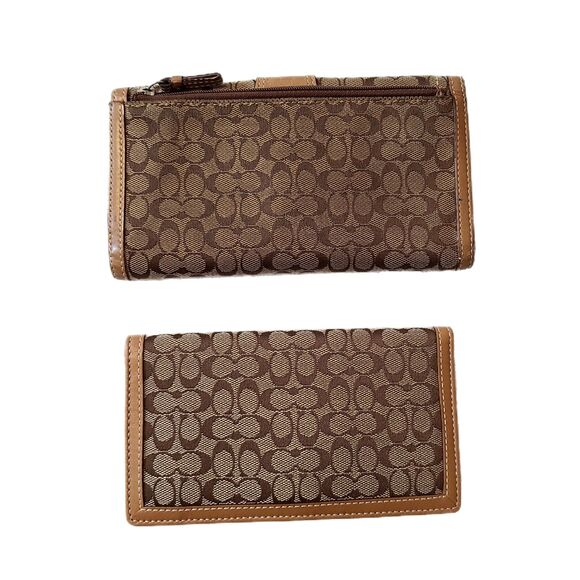 Coach - Set of TWO Signature Monogram Canvas & Leather Trim Vintage Wallets - Picture 2 of 8